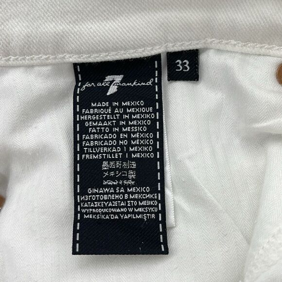 7 For All Mankind A-line White Denim Skirt. 33 - Picture 6 of 6